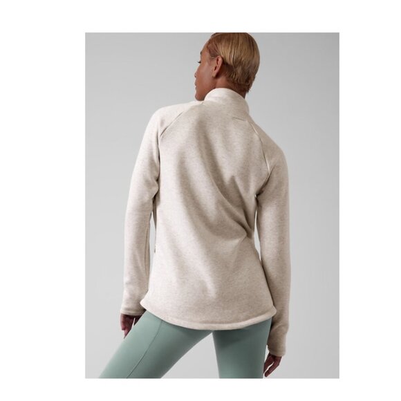 Athleta Cozy Karma Asym Pullover // Toasted Brown Heather Small - Picture 3 of 14